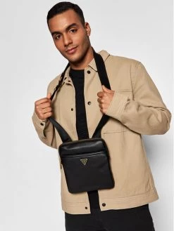 Guess Sacoche Scala Smart Crossbody Flap HMESCA P2223 Noir -France Sacs banane et sacoches hommes Soldes Boutique guess sacoche scala smart crossbody flap hmesca p2223 noir 5