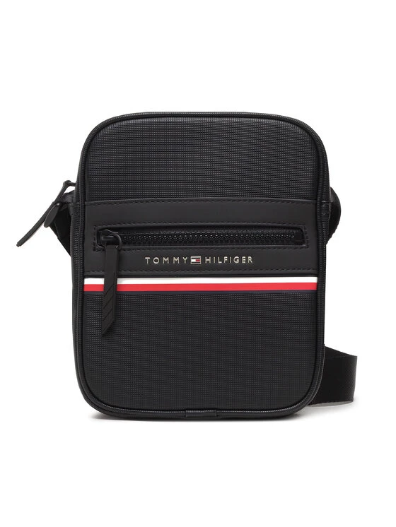 Tommy Hilfiger Sacoche Th Stripe Mini Reporter AM0AM10297 Noir 3 Tommy Hilfiger Sacoche Th Stripe Mini Reporter AM0AM10297 Noir